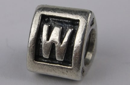 Mint Vint Pandora Sterling Silver W-M Initial Charm Bead