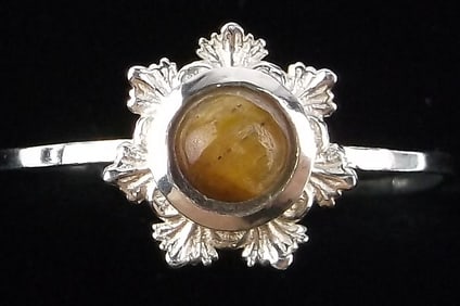 New Sterling Silver Tigers Eye Snowflake Ring 9