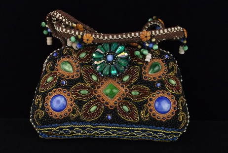 Stunning Multi Bead Rhinestone Handbag Purse: excellent condition