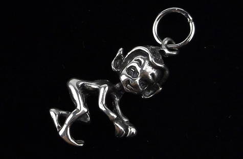 Mint Vintage Sterling Silver Elf Sprite Pendant: Guaranteed Solid 925 Sterling Silver, in Excellent Condition