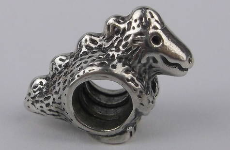 Mint Pandora Sterling Silver Dinosaur Charm Bead: Guaranteed Solid 925 Sterling Silver, in Excellent Condition