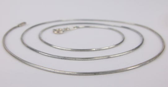 Mint Vintage Italian Sterling Silver Chain Necklace 17.5"