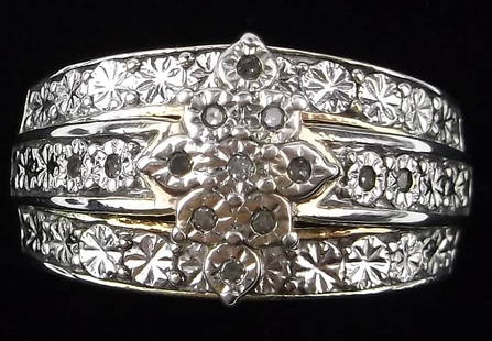 Stunning Vint Thick Sterling Silver Diamond Engagement Ring 7: Guaranteed Solid 925 Sterling Silver, in Excellent Condition