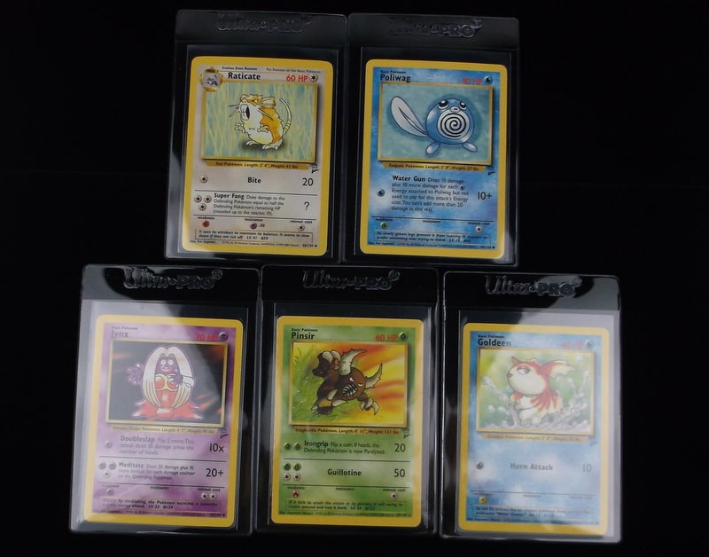 5 2000 Pokemon Base Set 2nd Edition Card Lot WOTC Era (1 of 2)