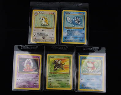 5 2000 Pokemon Base Set 2nd Edition Card Lot WOTC Era: .