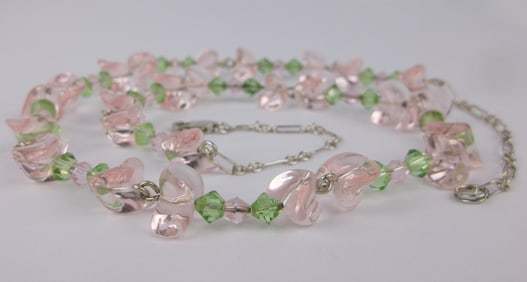 Mint Vintage Sterling Silver Crystal Chain Necklace 20"