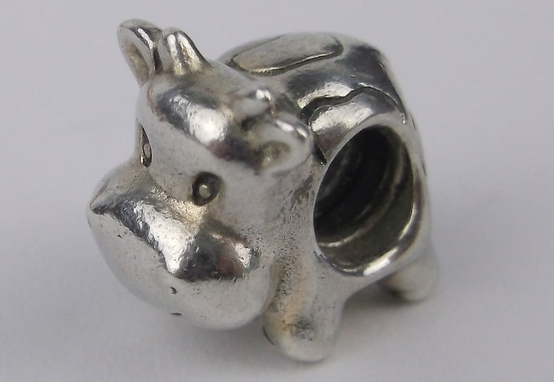 Mint Vintage Pandora Sterling Silver Cow Charm Bead: Guaranteed Solid 925 Sterling Silver, in Excellent Condition