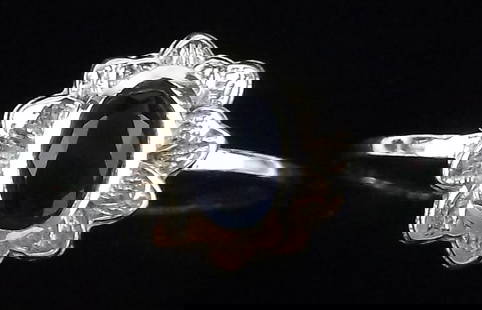 New Sterling Silver Blue Chalcedony Lotus Ring 8.5: Solid Sterling Silver Guaranteed, in Brand New Never Worn Condition.