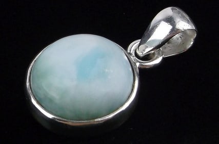 New Thick Sterling Silver Larimar Pendant