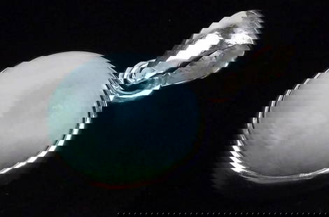 New Thick Sterling Silver Larimar Pendant: Solid Sterling Silver Guaranteed, in Brand New Never Worn Condition.