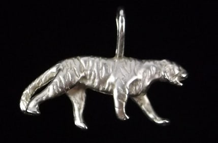 Mint Vintage Sterling Silver Tiger Pendant