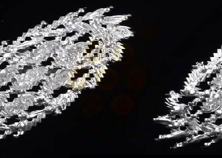 New Big Antique 1930s Rhinestone Art Deco Brooch: new condition