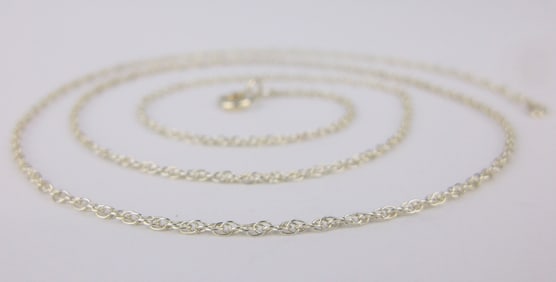 Stunn Vint Italian Sterling Silver Helix Rope Chain Necklace 19"