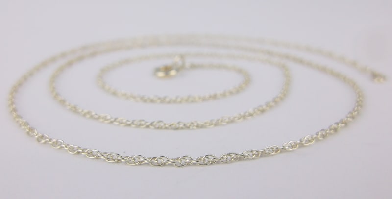 Stunn Vint Italian Sterling Silver Helix Rope Chain Necklace 19" (1 of 2)