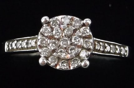 Mint Vint Designer Sterling Silver Diamond Engagement Ring 7