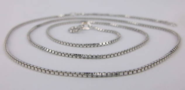 Mint Vintage Italian Sterling Silver Box Chain Necklace 18": Guaranteed Solid 925 Sterling Silver, in Excellent Condition