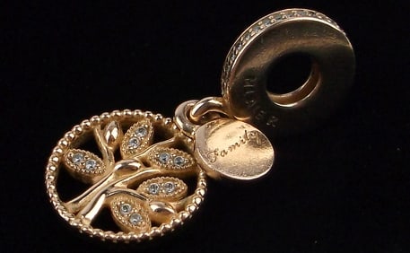 Mint Pandora Gold Over Sterling Tree of Life Charm Bead Family