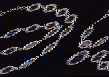 Stunning Antique 1950s Glass Stone Necklace 27": excellent condition