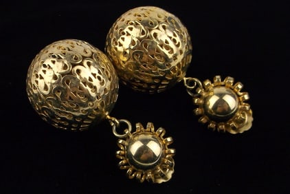 Stunning Vintage 1960s Ball Drop Earrings