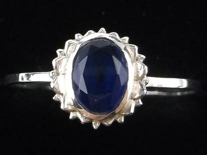 New Sterling Silver Blue Chalcedony Sun Ring 8: Solid Sterling Silver Guaranteed, in Brand New Never Worn Condition.