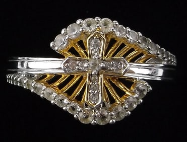 New Sterling Silver Cross Ring 8