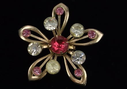 Stunning Vintage 1960s Rhinestone Brooch: excellent condition