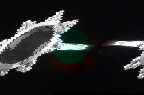 New Sterling Silver Green Chalcedony Snowflake Ring 7: Solid Sterling Silver Guaranteed, in Brand New Never Worn Condition.