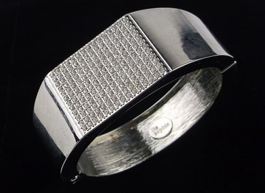 Stunning Big Lia Sophia Rhinestone Clamper Bracelet