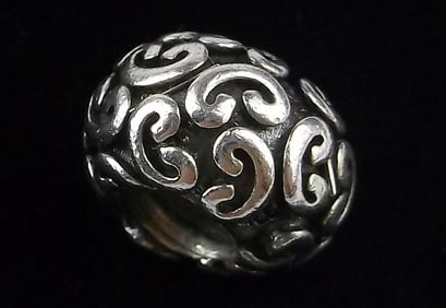 Mint Vintage Pandora Sterling Silver Scroll Charm Bead