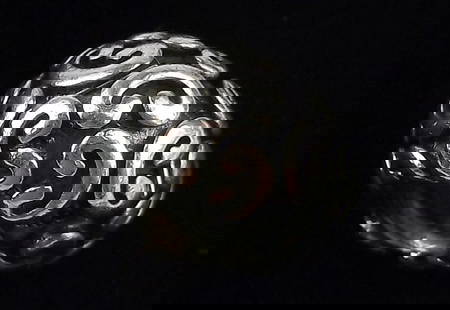 Mint Vintage Pandora Sterling Silver Scroll Charm Bead: Guaranteed Solid 925 Sterling Silver, in Excellent Condition