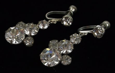 Stunning Vintage 1950s Crystal Drop Earrings