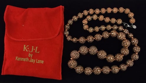 Gorgeous Vintage Kenneth Jay Lane Necklace In Bag 34"