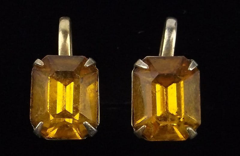 Stunning Antique 1940s Rhinestone Earrings (1 of 2)
