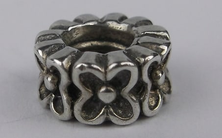 Mint Vintage Pandora Sterling Silver Flower Charm Bead