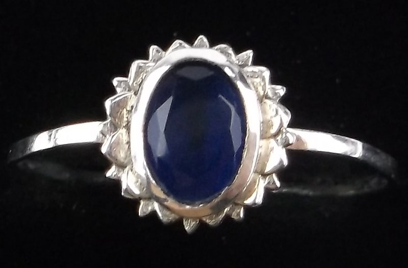 New Sterling Silver Blue Chalcedony Sun Ring 9 (1 of 2)
