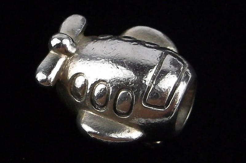 Mint Vintage Pandora Sterling Silver Airplane Charm Bead Travel: Guaranteed Solid 925 Sterling Silver, in Excellent Condition
