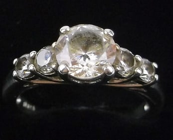 Mint Vintage Sterling Silver Engagement Ring 7