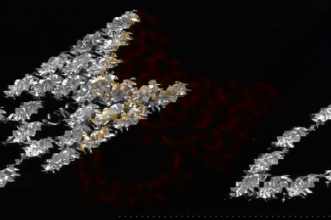 New Vintage 1960s Rhinestone Heart Drop Brooch: new condition