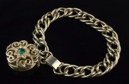 Stunning Vintage 1960s Poison Jar Chain Bracelet 7.5"