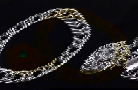Stunning Vintage 1960s Poison Jar Chain Bracelet 7.5": excellent condition