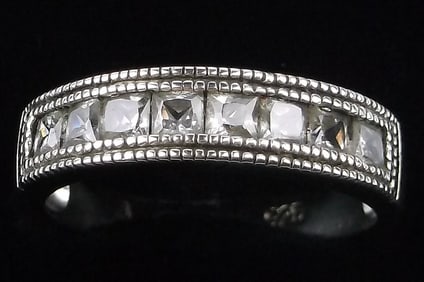 Mint Vint Sterling Silver Multi Stone Band Ring 7.25