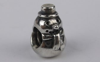 Mint Vint Pandora Sterling Silver Snowman Charm Bead Christmas: Guaranteed Solid 925 Sterling Silver, in Excellent Condition