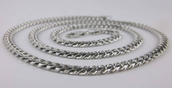 Mint Vint Heavy Sterling Silver Cuban Chain Necklace 22.25 Thick: Guaranteed Solid 925 Sterling Silver, in Excellent Condition