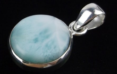 New Thick Sterling Silver Larimar Pendant