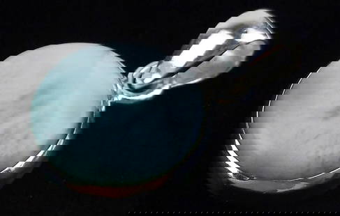 New Thick Sterling Silver Larimar Pendant: Solid Sterling Silver Guaranteed, in Brand New Never Worn Condition.