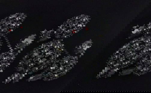 2 Mint Antique 1950s Capri Rhinestone Poodle Dog Brooch Set: Mint Condition, In Like New Condition, Perfect