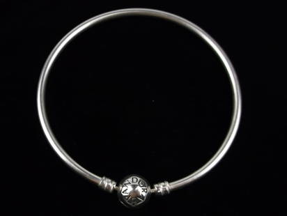 Mint Pandora Sterling Silver Bangle Bracelet 7.5": Guaranteed Solid 925 Sterling Silver, in Excellent Condition