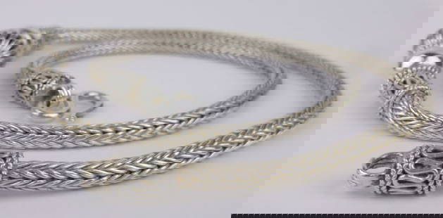 Mint Thick Heavy Sterling Silver Bali Chain Necklace 18" Designer: Guaranteed Solid 925 Sterling Silver, in Excellent Condition