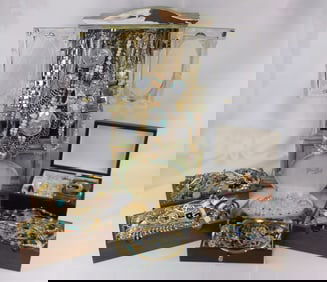 HUGE Vintage Estate Jewelry Box Lot FULL Of Estate Jewelry