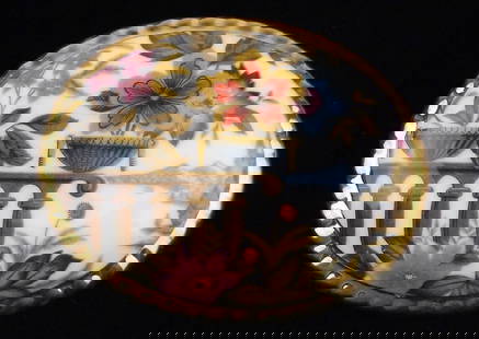 Mint Vintage 1960s English Porcelain Brooch Large: Mint Condition, In Like New Condition, Perfect